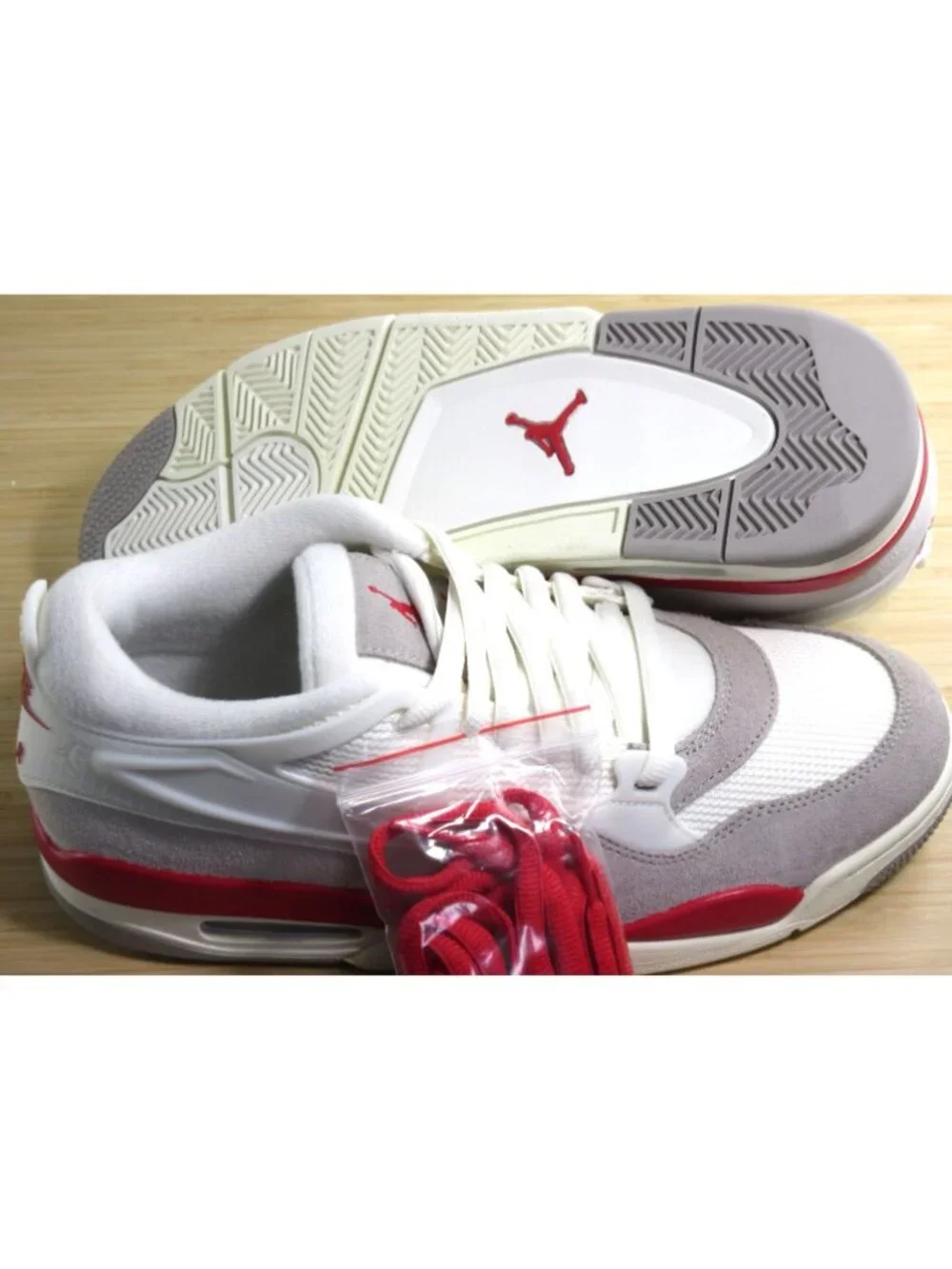 Nike Air Jordan 4 RM Men's Basketball Shoes Sail White Grey Fire Red Size 11 NIB